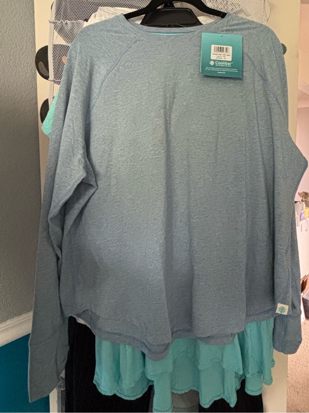 COOLIBAR || XXL Lumaleo Long-Sleeve Sun Protective Crewneck, Heather Blue